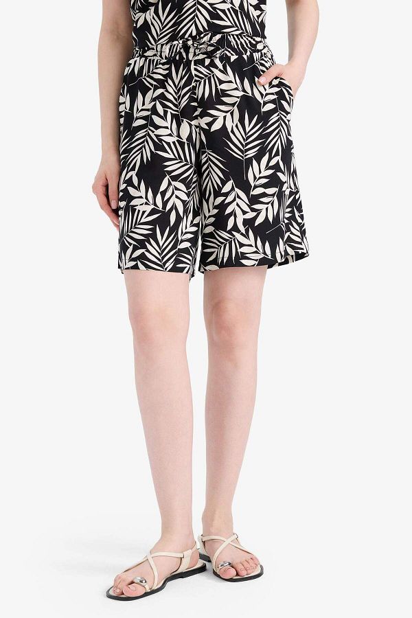 DeFacto-Regular Fit Patterned Stretchy Waisted Shorts E9440Ax25Sm 1