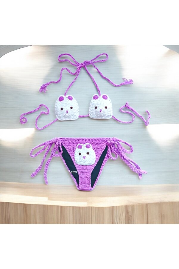 Charme Elegant el örgüsü bebek bikini takım