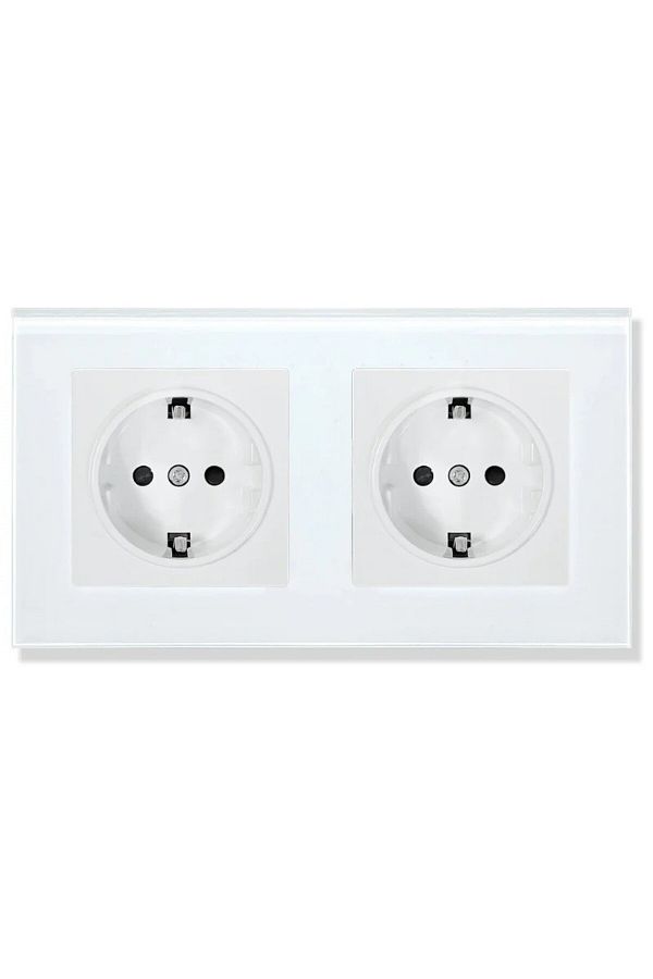 iUni-Double Socket With Tempered Glass Frame Ws2, 16a 1
