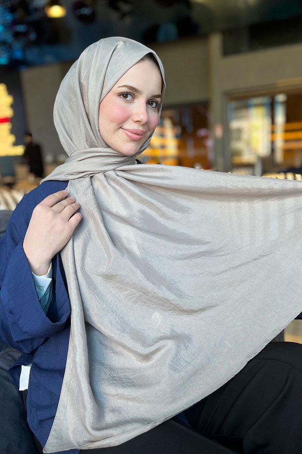 Sultan Eşarp-Sultan Voile Shawl - Plain Color - Slv001-05 - Mink 1
