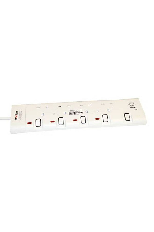 Koolen-4-Way Plug Socket With 2 USB White 1
