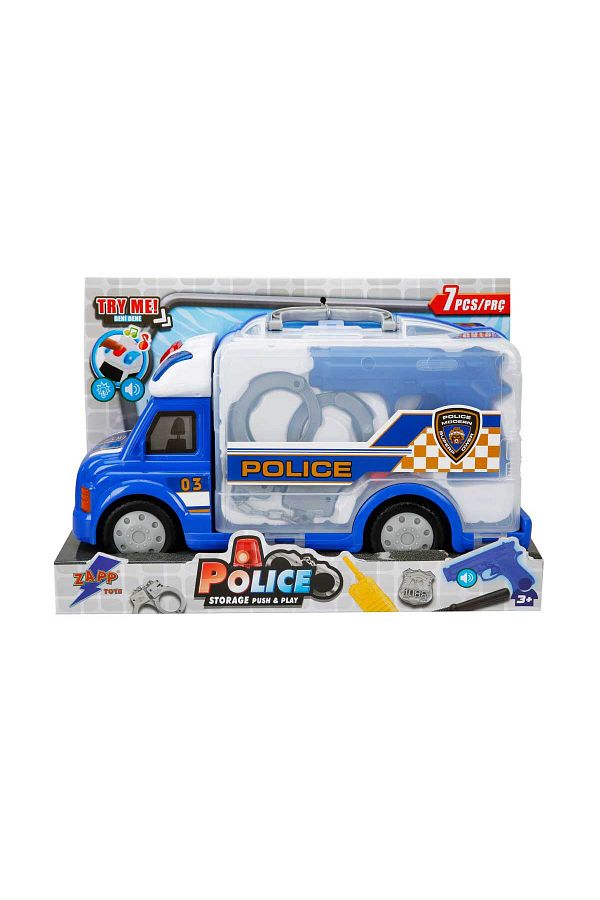 Sunman-Toy Sound and Light Play Set Police Vehicle with Bag 7 Pieces 661-373 1