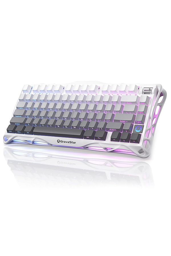 Gravastar-GravaStar K1 Gradient White:75% Hot-Swap,Custom Switches,RGB,Wireless/Wired, 8000mAh,Multi-Platform 1