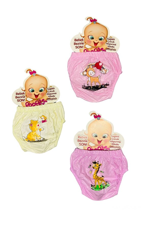 babixkids 3'lü Kız Bebek Alıştırma Külodu Bebek Tuvalet Eğitimi (DESENLERDE FARKLILIK OLABİLİR)