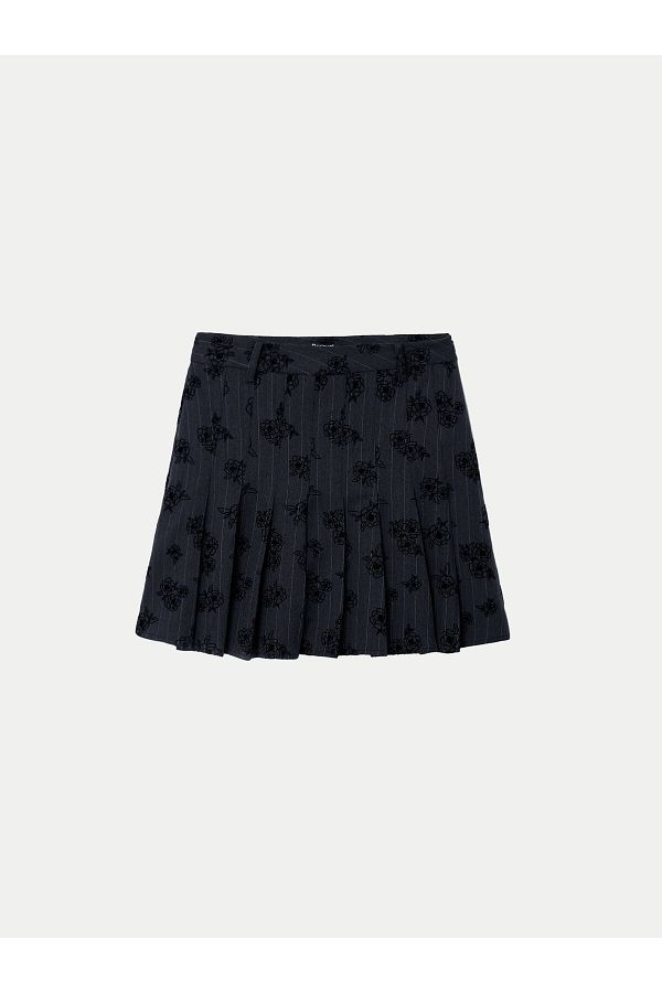 Desigual-Women's Pleated Skirt 24WWFW23 Gray 1