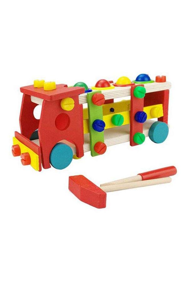 BabyCara-2 In 1 Diy Screw Car Vehicle Hammer Ball Reassembly Multi Function Building Block Play Set Toy 1