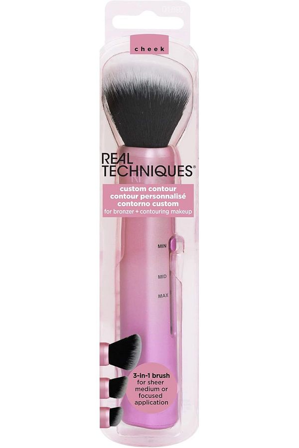 Real Techniques-Real Techniques Custom Contour 3-in-1 Brush, Slide For Bronzer and Contour, 3 Settings Sheer, Medium 1