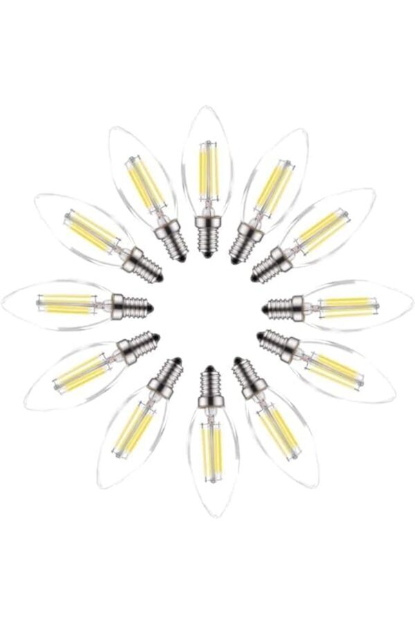 modi-E14 4W Pack 10 Candle Bulb 40 Watt Equivalent LED Filament Light Bulbs Non-Dimmable Soft WW Cla 1