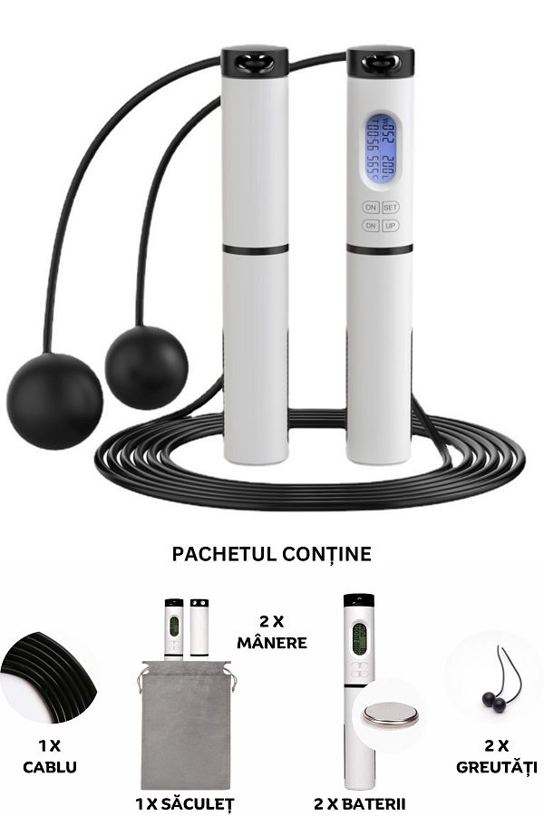 clickzu-Smart Jump Rope With Digital Counter & Removable Weights For Cardio, 1