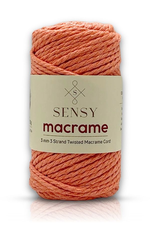 SENSY-Premium 3 Twist Cotton Combed Macrame Macrame Rope Hobby Rope Three Twist Salmon 1
