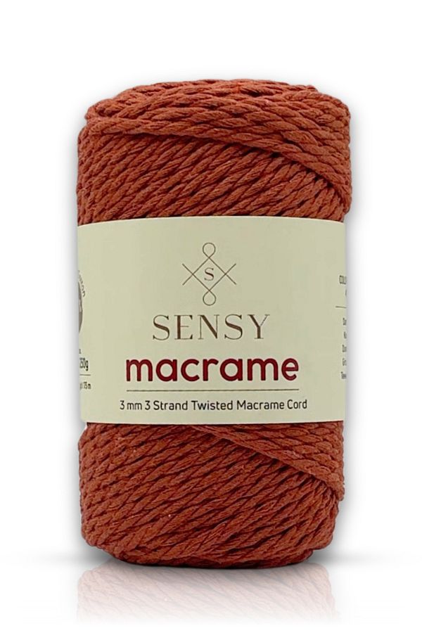 SENSY-Premium 3 Twist Cotton Combed Macrame Macrame Rope Hobby Rope Three Twist Tile 1