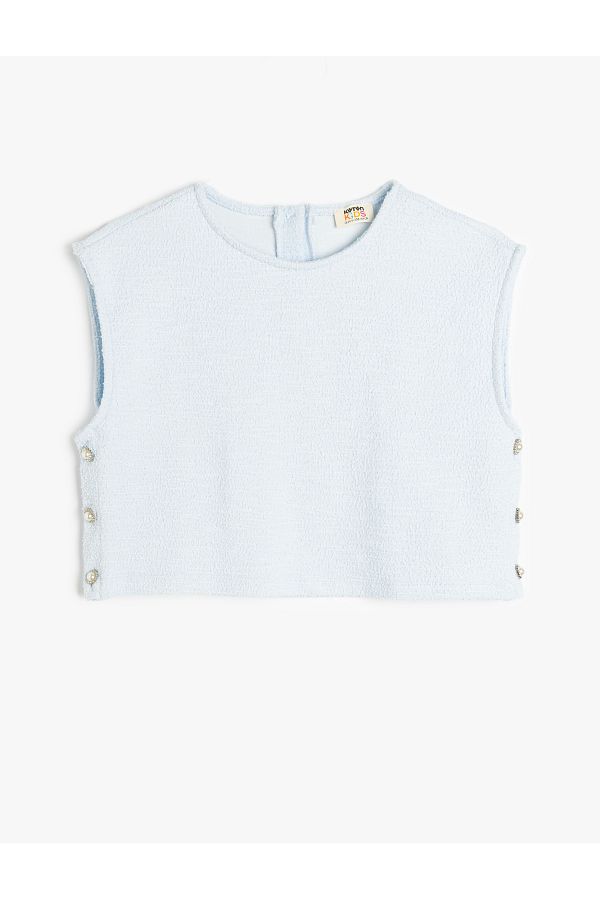 Koton-Blue Crop Blouse For Girls 1