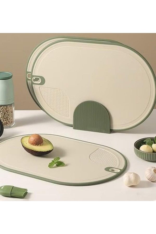 Generic-RCCO 3pcs Chopping Board Kit, Cutting Board Set, Chopping Board with Slot Base, Non-slip Durable Ki 1