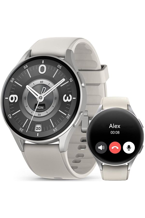 Smart Vibe-Smartwatch Amoled Always On Wix™fit 1.32” Panda Glass, Apel, Gps Track, Asistent Vocal, Platinum 1