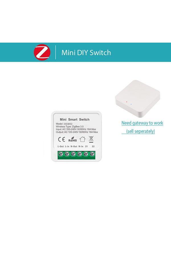 Choice-1 قطعة Zigbee الإصدار 16a واي فاي / Zigbee 3.0 مفتاح ذكي صغير DIY ثنائي الاتجاه للتحكم في المنزل الذكي التلقائي 1