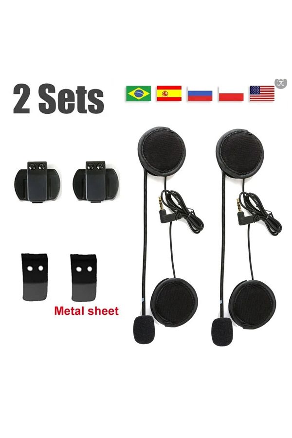 Choice-2 Sets Accessory For Ejeas V6 Pro Helmet Intercom Clip 3.5mm Microphone Speaker Headset For Vnetphon 1