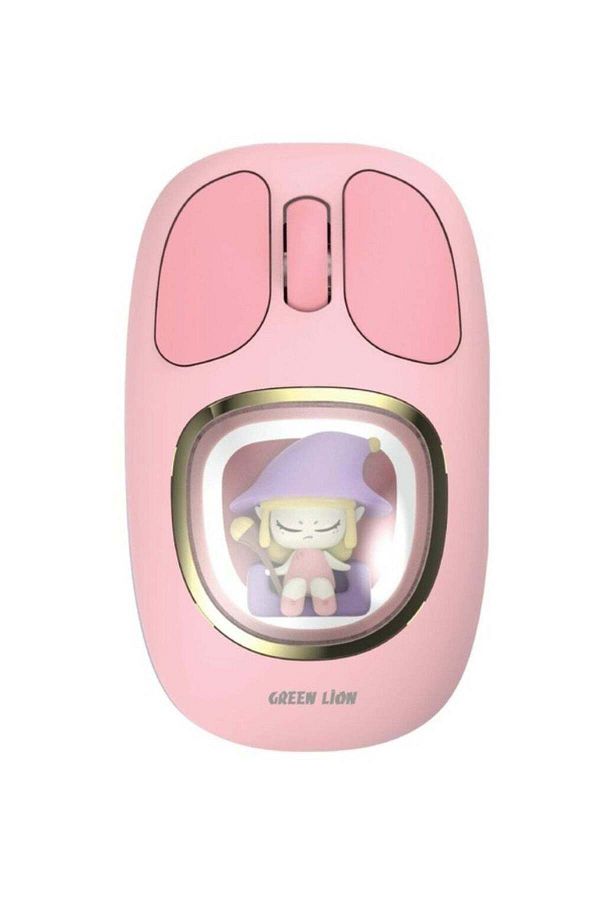 Green Lion-Moosh Wireless Mouse with 7-Color Diffuse Lighting - Pink 1