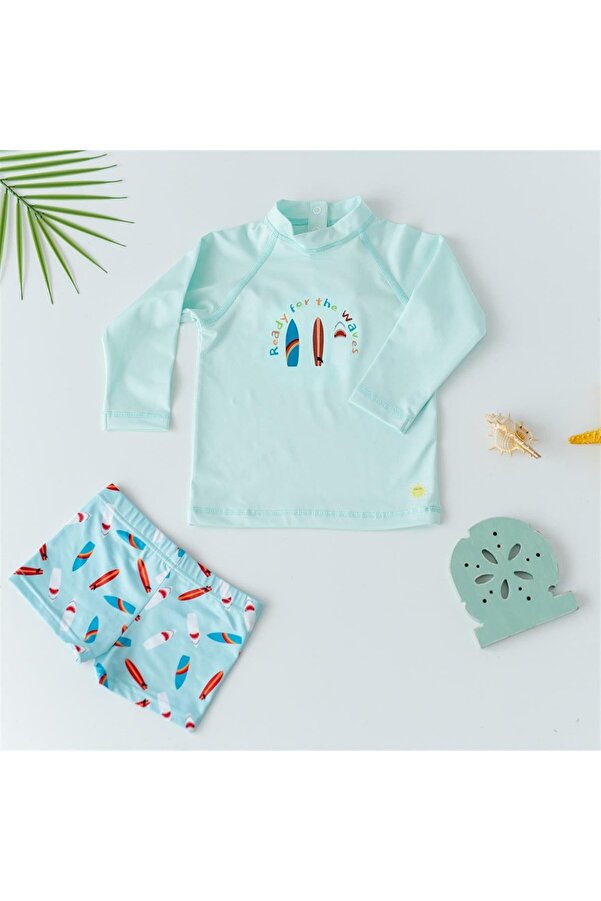 Mama Yoyo Baby Kids Uv Korumalı Uzun Kollu Mayo Seti // Surf The Waves