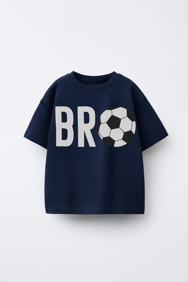 hepbaby Boy's Comfortable Fit Crew Neck Navy Blue Printed T-Shirt