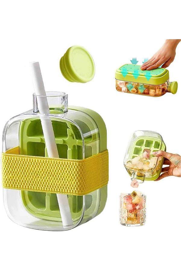 Generic-T Tersely [2 in 1] Ice Cube Making Water Bottle with No-Touch Release, Leak-Proof Portable Ice Tray 1