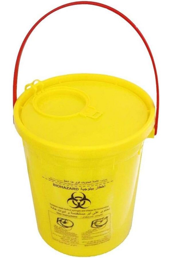 Generic-Yellow Medical waste round sharp container 13 Liter 1