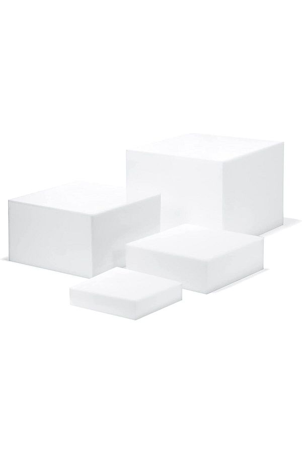 Generic-White Acrylic Cube Cupcake Dessert Display Stands, 5 Sides Nesting Risers Acrylic Boxes 1