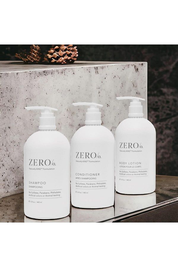 ZERO-/o Naturally Kind - 443 ml Shampoo, Conditioner and Body Lotion 1