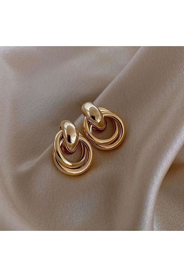 HISCOSMETIC-Women's Nested Ring Trend Gold - Gold Earrings 1