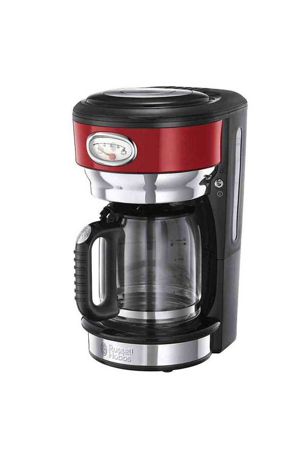 RUSSELL HOBBS-Russell Hobbs Retro Ribbon Red Coffee Maker 21700-56 1000W 1.25L Pause and pour function Keep warm 1