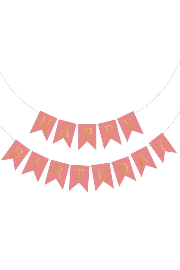 Ropet Happy Birthday Banner Garland 2 5m X 17cm Pink Rope - Trendyol