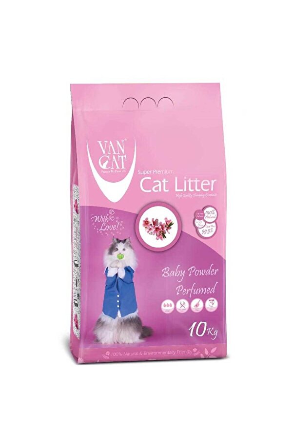 Bentaş Van Cat Van Cat Bebek Pudralı Parfümlü Ince Taneli Topaklanan Kedi Kumu 10 Lt