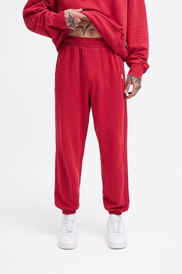 Machinist-Men's Washable Basic Jogger Red Sweatpants 1