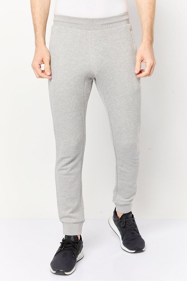 adidas-Men Slim Fit Embroidered Logo Training Sweatpants, Grey 1