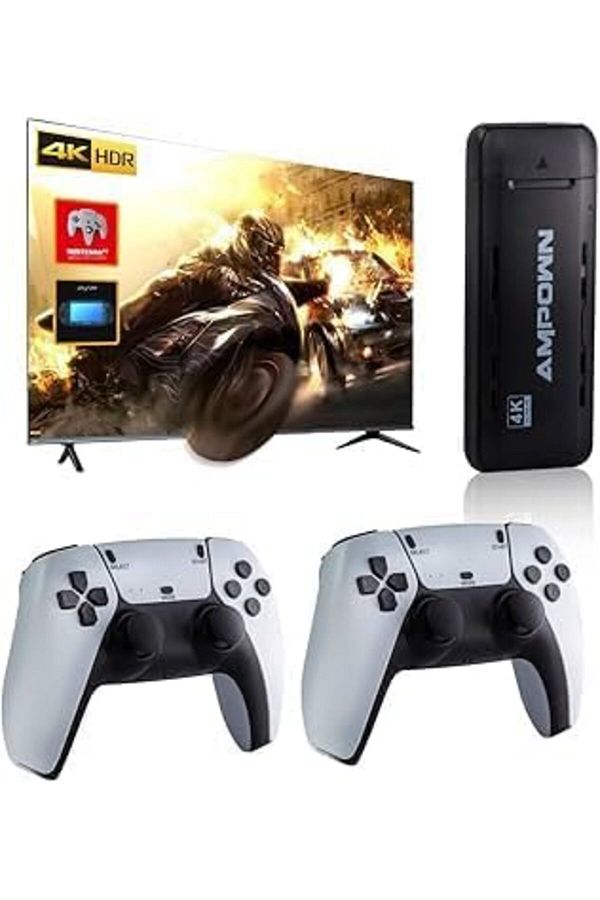 rexa-Digital Video Game Console U9, Plug and Play with 12000+ Classic Games, 4K UHD, Wireless 2.4 GHz Con 1