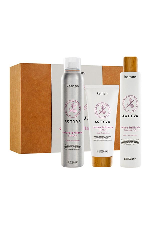 Kemon-Set Actyva Colore Brillante pentru păr vopsit, Șampon 250 ml + Spray 200 ml + Mască 200 ml 1
