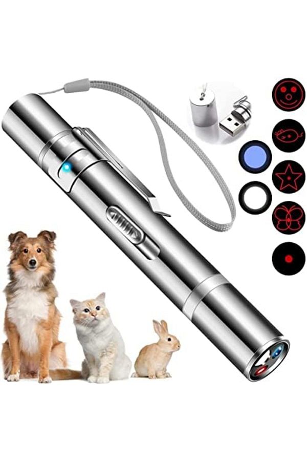 SKY TOUCH-Cat Toy, Cat Chaser Toys Interactive Chase Cat Dog Toys, 7 in 1 Multi-Pattern Long Range 3 Mo 1