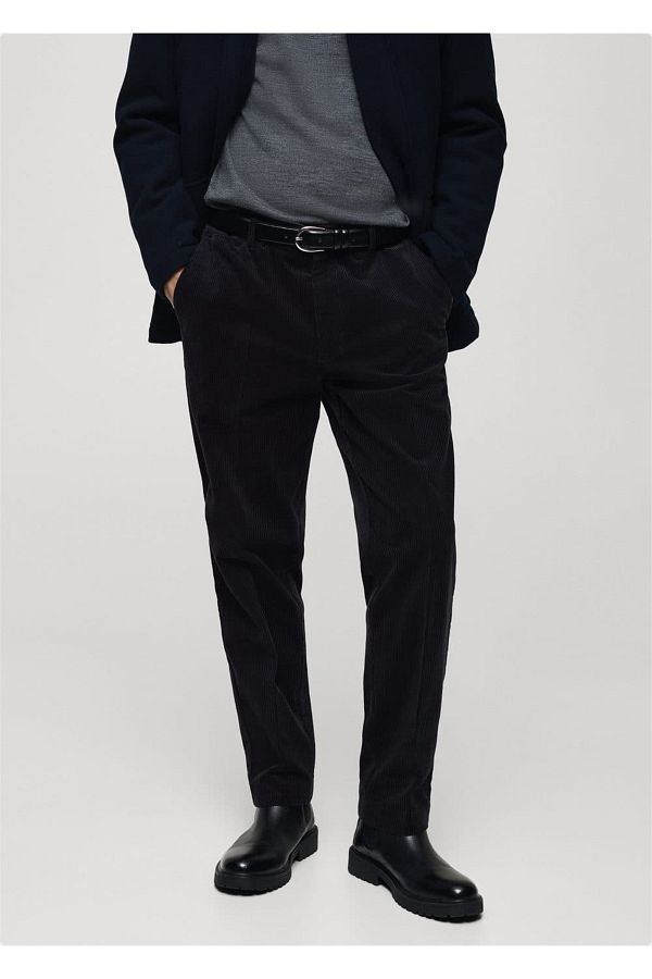 MANGO Man-Corduroy Trousers with Regular Cut 1