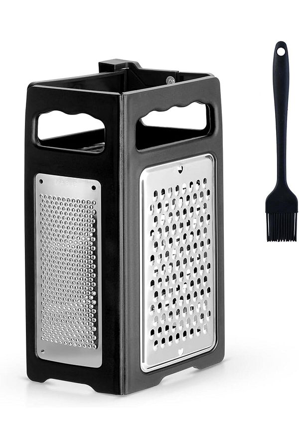 Generic-Cheese Grater, 4 Sided Hand Held Foldable Box Grater with Container Stainless Steel Handheld Grater 1