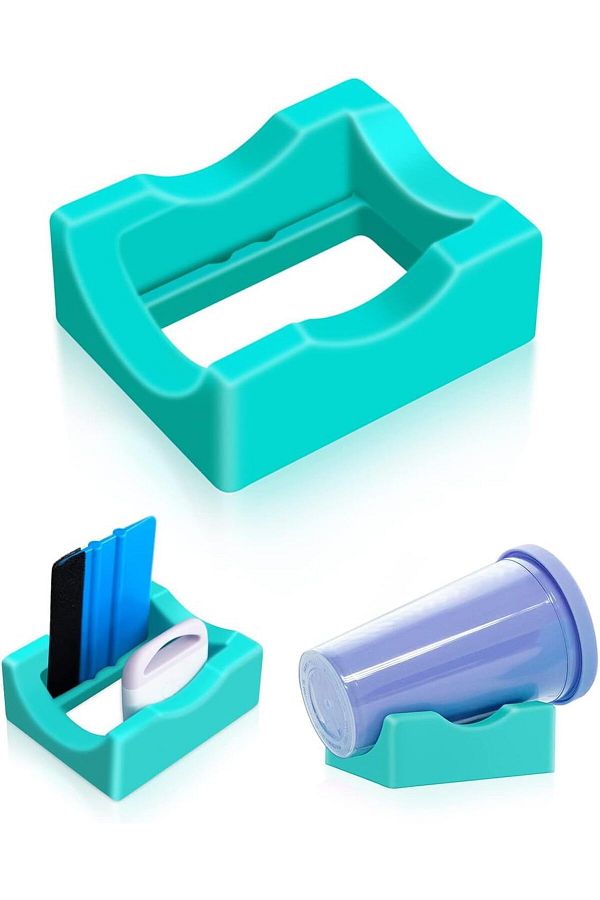 Generic-Excefore Small Silicone Cup Cradle for Crafting,Tumbler Holder with Built-in Slot and Felt Edge Squ 1