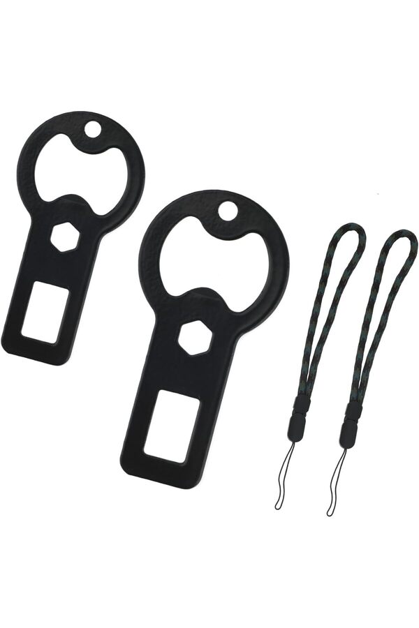 Generic-Seatbelt Alarm Silencer and Opener - 2 PCS Seat Belt Silencer with Bottle Opener and 2 Lanyards for 1