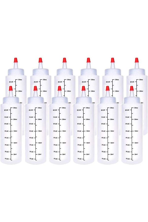 Generic-X spring Condiment Squeeze Bottles, Plastic Squeeze Bottles with Red Tip Cap, Sauce Squeeze Bottle 1