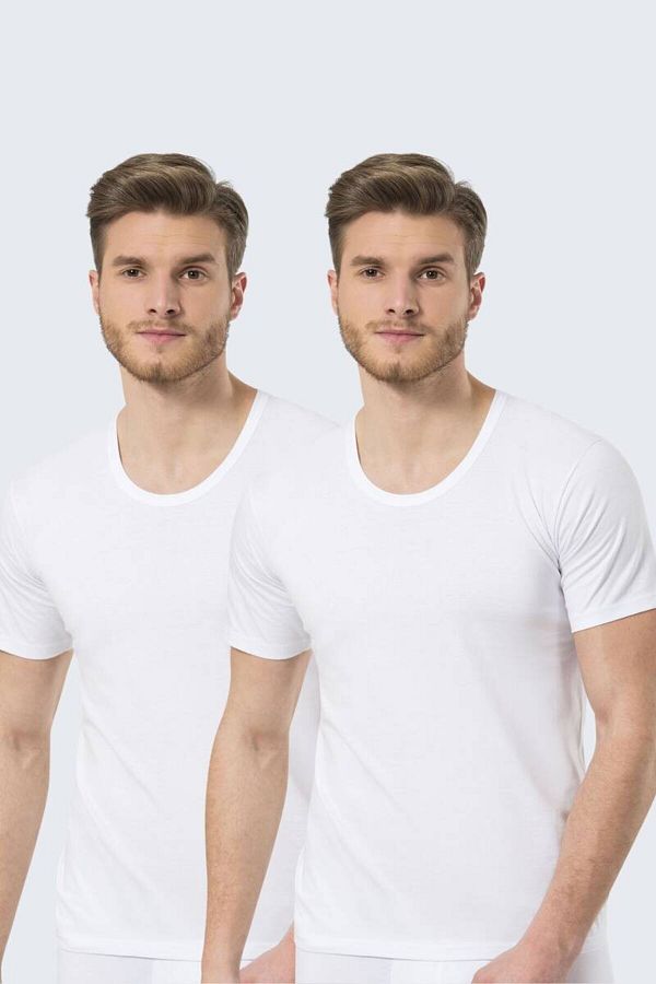 TÜREN-Men's 2-Piece Combed Cotton Crew Neck (Light) Undershirt 1
