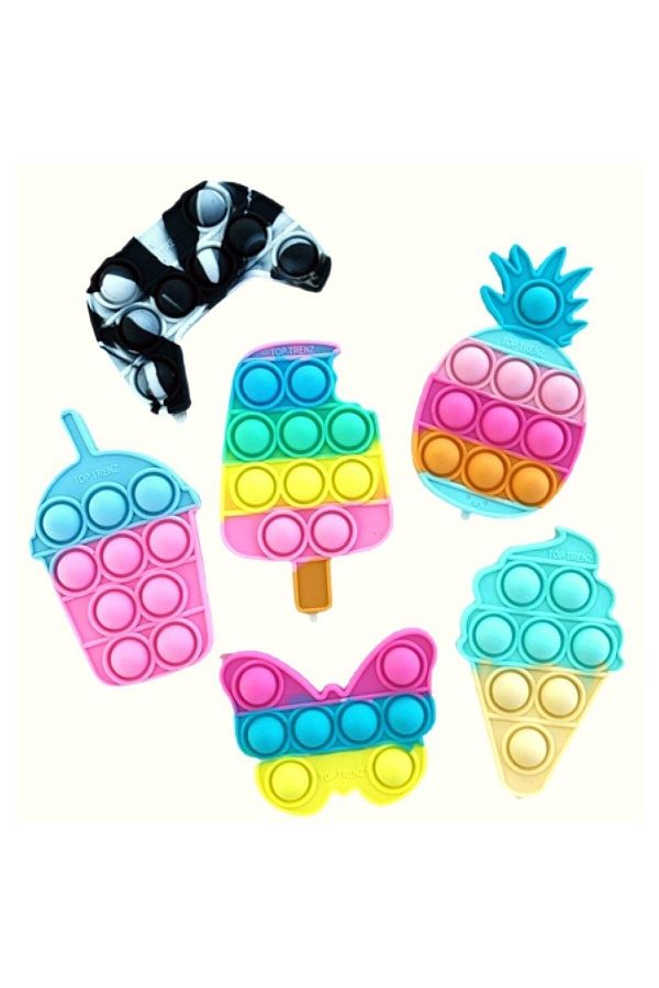 Flippy-Flippy Silicone Stress Reliever Toy, Pop It Now and Flip It, Stickers, Mixed Pattern, Multicolored 1