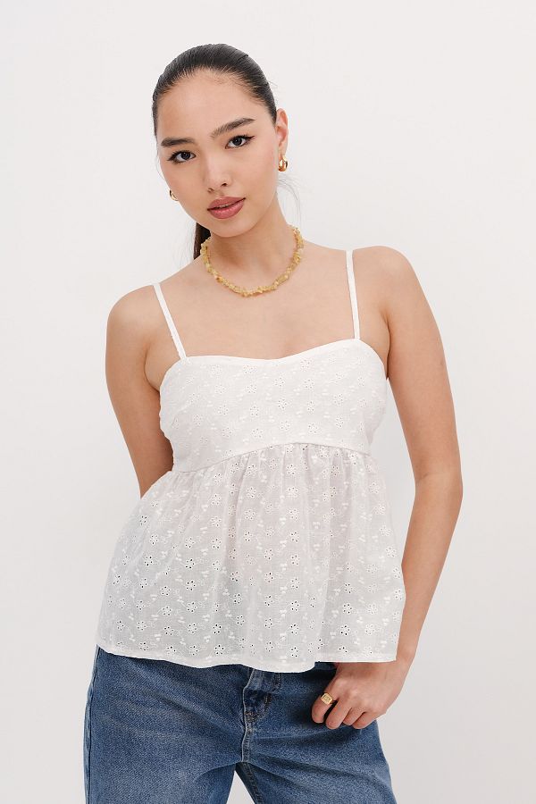 Addax-Scalloped Blouse with Rope Strap B16363-A3 1