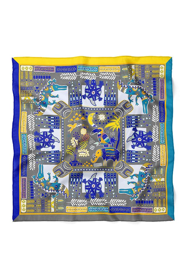 nehir eşarp-Mixed Pattern Bandana 70X70 cm 1