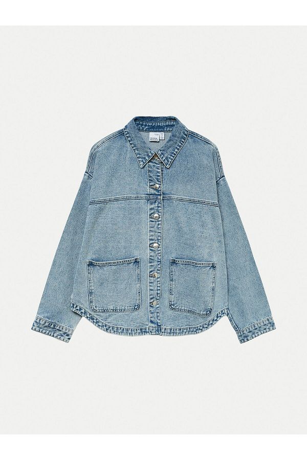 Vero Moda-Cămașă din denim pentru femei 10331693 albastră 1
