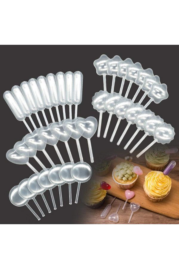 Generic-ELECDON 250PCS 4ml Plastic Pipettes for Cupcakes & Strawberries - Mini Squeeze Droppers for Chocola 1