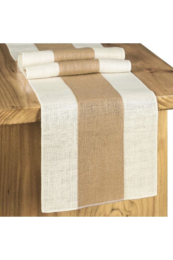 Generic-SZYYQ Burlap Table Runner, Rustic Table Runner, Farmhouse Table Decor, Macrame Table Runner, Jute W 1