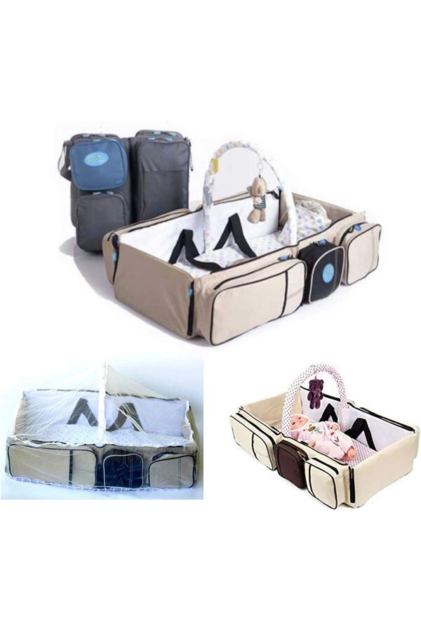 Generic-Pink Pari 2 in 1 Multi-Function Portable Folding Baby Travel Bed Crib Diaper Bag by Warmword 1