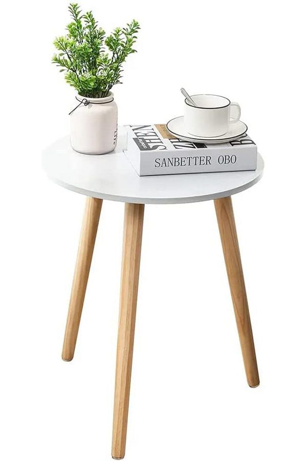 Generic-AGD Round Side Table, Small Folding Coffee Table Anti-Rust and Waterproof Easy Assembly for Living 1